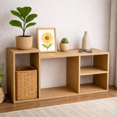 Imagem de Prateleira Decorativa MDF Cru 60x90x25cm porta livros sala - SIXTEEN D