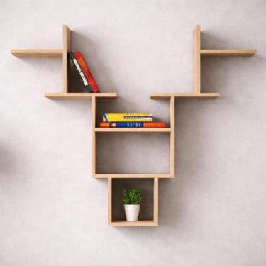 Imagem de Nicho Estante Decorativa MDF Cru 90cm Porta Livros Sala - SIXTEEN DECO