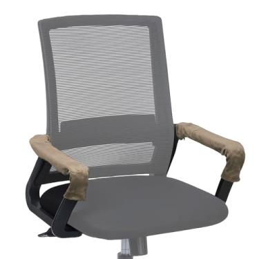 Imagem de PATIKIL Capa de braço para cadeira de escritório, 2 peças, protetores de apoio de braço para cadeira de escritório com zíper, capas elásticas para descanso de braço para computador, mesa, escritório