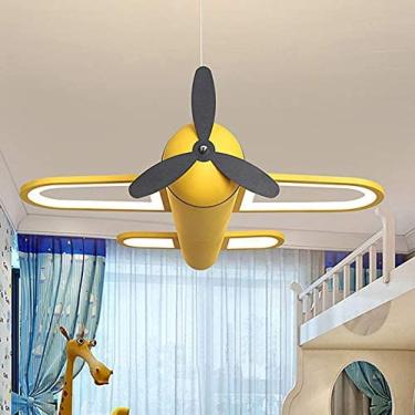 Imagem de Luz De Teto Led Para Proteção Ocular, Pingente De Desenho Animado Para Quarto De Crianças Luminária De Teto Para Aeronaves, Lustre Infantil Com Controle Remoto Com Escurecimento Infinito,Amarelo,C