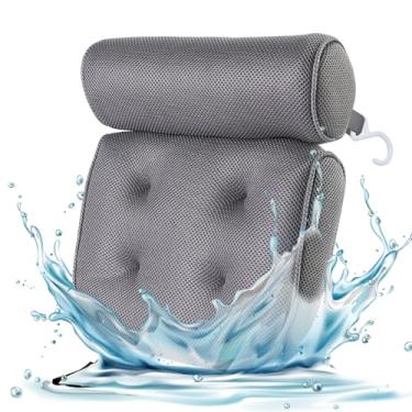 Imagem de Yinhing Travesseiro de Banho Encosto de Cabeça para Banheira Travesseiro de Spa Antiderrapante Com Ventosas Poderosas Suporte para Ombro e Pescoço Conforto Relaxante para Banheira de