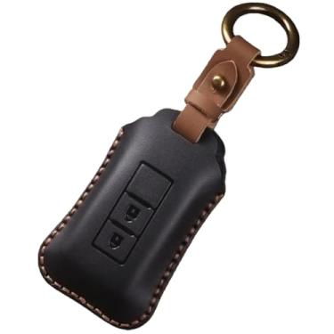 Imagem de Capa artesanal para chaveiro, compatível com Mitsubishi L200/ASX/Outlander/Eclipse Cross/Pajero Sport/Lancer, acessórios para chaveiro(Black A)