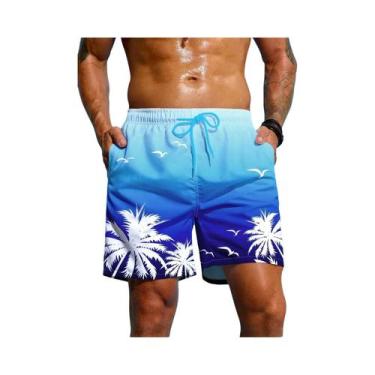 Imagem de Bermudas Masculinas Coloridas Com Estampa Gráfica Em Gradiente, Impres