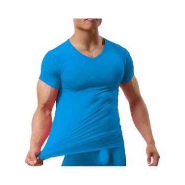 Imagem de Camisetas Masculinas De Malha De Seda Gelo Transparente, Camisetas Sex