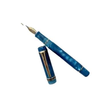 Imagem de DFAMIN Caneta-tinteiro acrílica limão ponta longa faca bonita mármore âmbar caneta de tinta escrita escritório negócios novo (27)