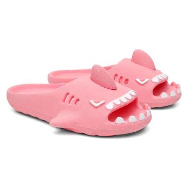 Imagem de Chinelo Infantil Sharky Tubarão Nuvem Slide Confortável Kids, Rosa, 28