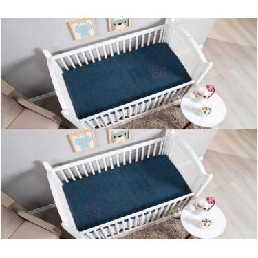 Imagem de Combo 2 Lençóis Plush De Berço Tecido Manta Soft Com Elástico - Bella 