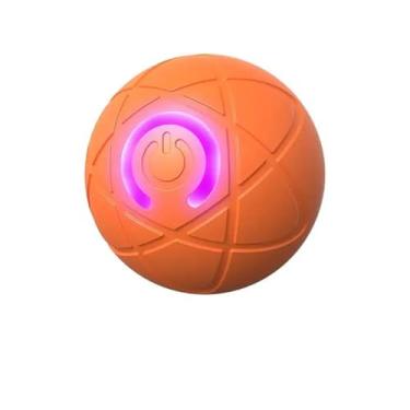 Imagem de Brinquedo interativo de LED para cães, bola de estimação ativada por movimento elétrico para cães pequenos e grandes, brinquedo de companhia inteligente resistente à mastigação durável (laranja)