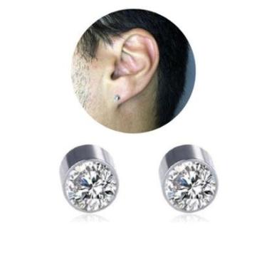 Imagem de Brinco Masculino Feminino Magnético Ímã Pressão Ponto Luz 3mm Pequeno Aço Antialérgico-Masculino