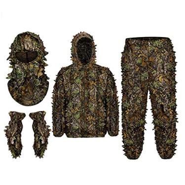 Imagem de Lljsszr Roupa Ghillie Leve com Estampa de Folhas para Adultos, Ideal para Caça, Observação de Pássaros, Fotografia E Festas de Halloween, XL XXL