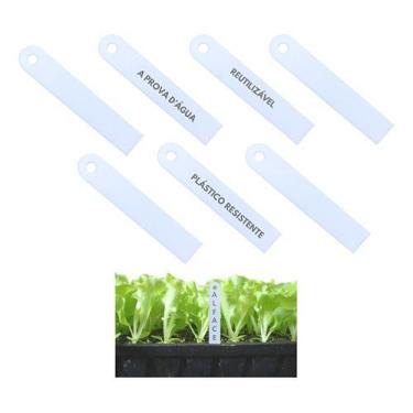 Imagem de 1000 Etiquetas E08 Para Identificação Plantas 8cm Plaquinha - - Branca