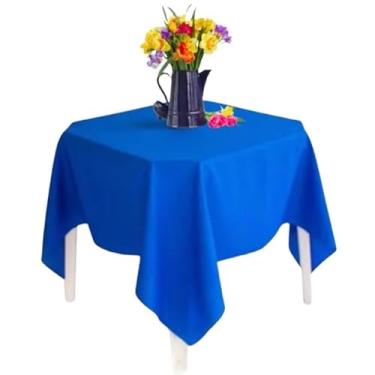 Imagem de Kit com 10 Toalhas de Mesa Quadrada Oxford 1.50x1.50m - 4 Cadeiras, Ideal para Festa, Buffet e Restaurante, Resistente e Prática (AZUL ROYAL)