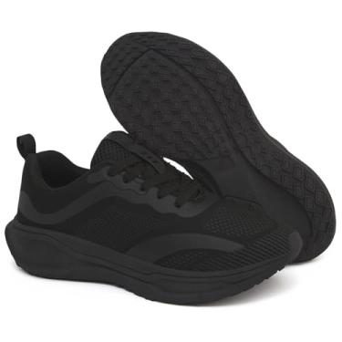 Imagem de Tênis de corrrida academia feminino e Masculino Esportivo Caminhada e dia a dia (Preto/Preto, BR, Adulto, Numérico, 46)