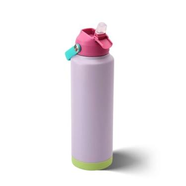 Imagem de Waitohi Garrafa de água moderna com isolamento térmico de 680 g com alça, tampa flip-top, aço inoxidável, caneca de copo à prova de vazamento de parede dupla à prova de BPA, serve para suporte de copo