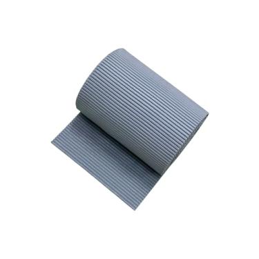 Imagem de Tapete Passadeira Emborrachado Antiderrapante, Cinza, 15 Metros x 65cm, PVC Texturizado com Listras em Relevo, Uso Comercial e Residencial