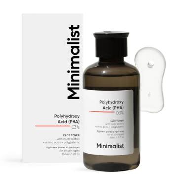 Imagem de Minimalist Tônico facial hidratante sem álcool 3% PHA para aperto dos poros | Esfoliação suave, equilíbrio de pH e microbioma da pele | para mulheres e homens | 150 ml