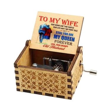 Imagem de Caixa De Música De Madeira Esculpida Com Manivela Para O Halloween - V