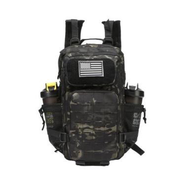 Imagem de Mochila Tática De 50L MOLLE Para Hiking Ao Ar Livre Para Homens Com 2 