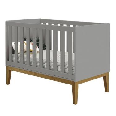 Imagem de Berço Americano Classic New Cinza Fosco com Madeira - Reller
