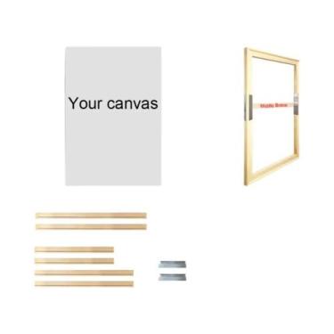 Imagem de Moldura De Madeira Natural Para Tela 40x50 60x80 60x120cm Para Pintura