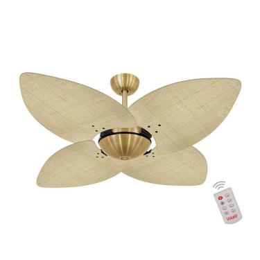 Imagem de Ventilador De Teto Dourado 4 Pás Palmae Natural 220V