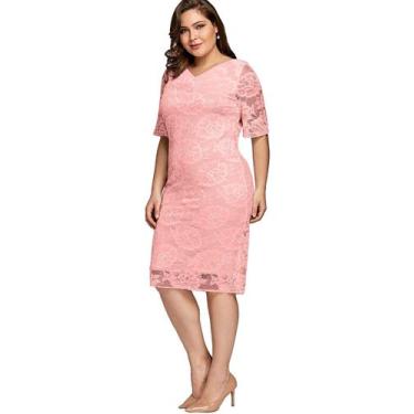 Imagem de Vestido Renda Plus Size 05 Festa Civil Batizado Madrinha - ShoopWeb, R