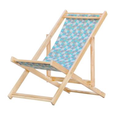 Imagem de Cadeira Espreguiçadeira Preguiçosa Dobrável S-b-triang Azul