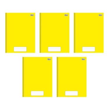Imagem de Kit com 5 Cadernos Universitário Brochura Pepper Amarelo com 80 Folhas