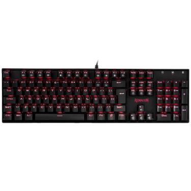 Imagem de Teclado Mecânico Gamer Redragon Mitra Single Color Preto Switch Vermelho