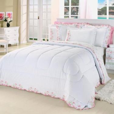 Imagem de Kit Edredom Emozione Casal King Size 5 Peças Percal 200 Fios 100% Algo