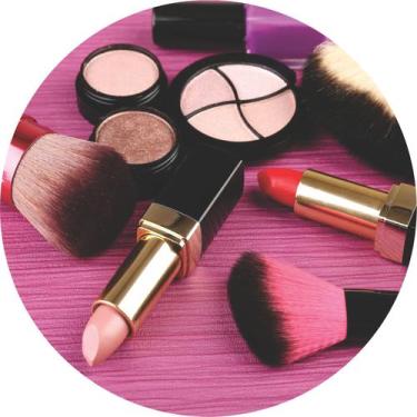 Imagem de Painel de Tecido Sublimado Redondo Maquiagem Rosa C/Elastico - Fabrika