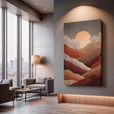Imagem de Quadros Decorativos Montanhas Quentes 130x90 Moderno Luxo Sala Quarto 