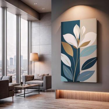 Imagem de Quadros Decorativos Ramo Azul 40x60 Moderno Luxo Sala Quarto Escritóri