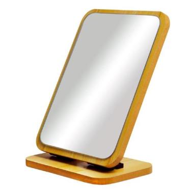 Imagem de 2 Espelhos de Mesa Moldura Madeira Para Maquiagem Regulável - Moment