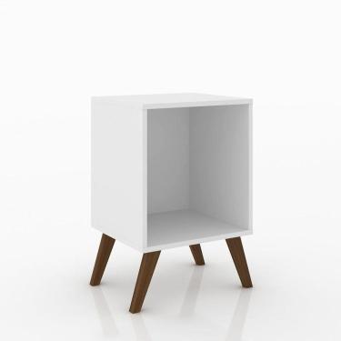 Imagem de Mesa de Cabeceira Retrô Com Nicho Rt 3013 - Branco