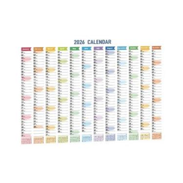 Imagem de Calendário De Parede Colorido 2026 Com Adesivos, Planejador De 365 Dia
