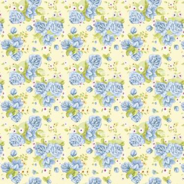 Imagem de Papel De Parede Flores Azul E Amarela Adesivo Sala Cozinha