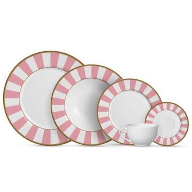 Imagem de Jogo de Pratos e Xícaras Alleanza Cerâmica Branco 16 Peças