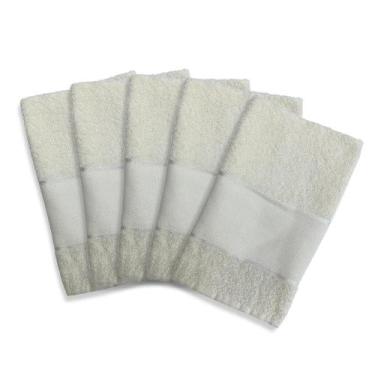 Imagem de Kit 5 Lavabos Felpudas Para Bordar Ponto Russo Bege Areia - Dugu