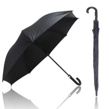 Imagem de Guarda Chuva Portaria Automático Grande Cabo Curvo Reforçado Fibra de 