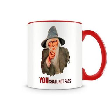 Imagem de Caneca senhor dos anéis Gandalf You Shall Vermelha - Starnerd