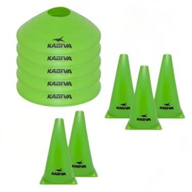 Imagem de Kit Futebol Agilidade Kagiva 10 Cones  Chapéu + Tartaruga, Verde