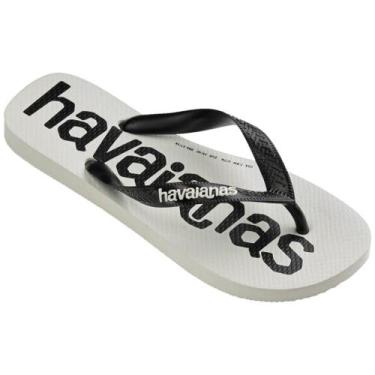 Imagem de Chinelo Masculino Havaianas Logomania2 Fc, Branco, Preto, 41/42