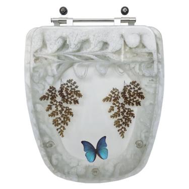 Imagem de Acento Sanitário Poliester Monte Carlo Marmorizado Avenca com Borboleta para Vaso Deca