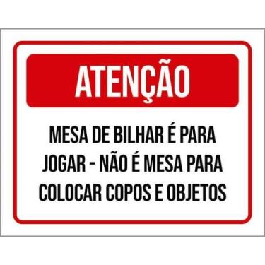 Imagem de Kit 3 Placas Mesa Bilhar Jogar Mesa Copos 27X35 - Sinalizo
