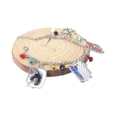 Imagem de Pulseira DIY De Metal Anime Attack on Titan Com Pingente Destacável As