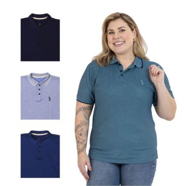 Imagem de Kit 4 Camisa Polo Feminina Plus Size Casual Elegante-Feminino