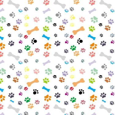 Imagem de Papel De Parede Ossos E Pegadas Coloridas Autocolante Sala