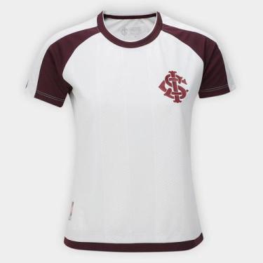 Imagem de Camiseta Internacional Historic Feminina - Betel Sport, Vinho, Branco,