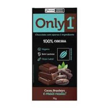 Imagem de Chocolate 100% Cacau Sem Lactose Vegano Only1 70g